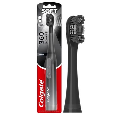 Colgate 360 Power Charcoal Battery Toothbrush 1 Count, Black