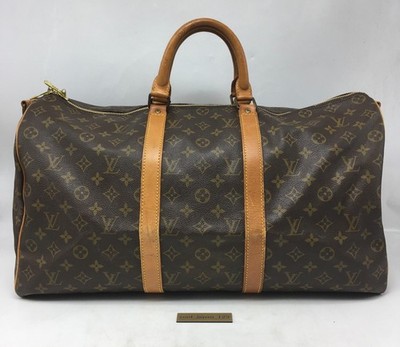 LOUIS VUITTON Monogram Keepall Bandouliere 50 Boston Bag M41416 LV Auth