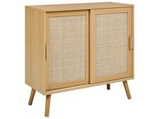 Rattan 2 Door Sideboard Light Wood HODGEN