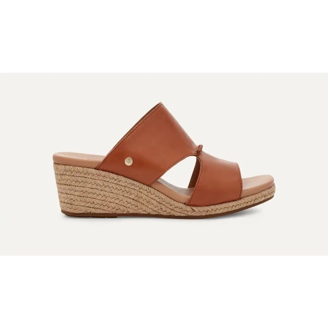 Sandalo UGG Eirene in pelle espadrillas con zeppa marrone scuro taglia 10
