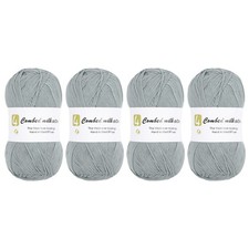 Cotton Yarn,Soft Knitting Yarn 4 Packages of 100g/3.52oz/ Light Gray