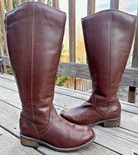 UGG Seldon Womens 6.5 Brown Leather Tall Ridi...