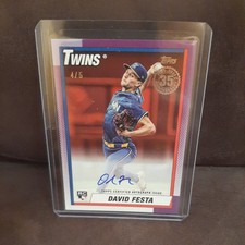 2025 Topps David Festa Auto RC Red 1990 #/5 Twins Rookie