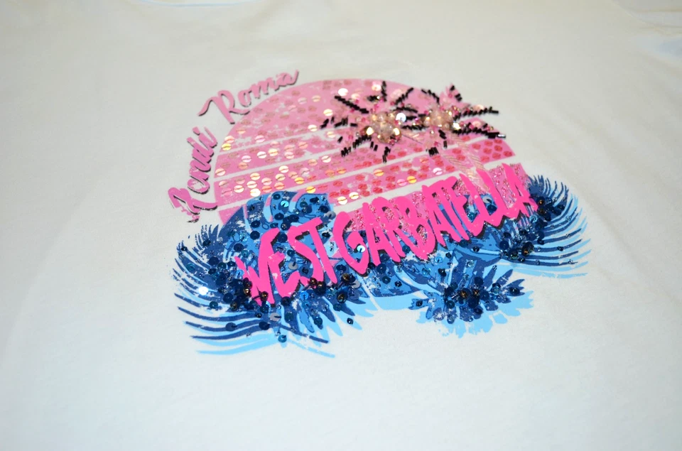 $950 RARE Fendi SS18 "West Garbatella" T-Shirt Pop Tour Limited Sequins Size XL - Image 3 of 4
