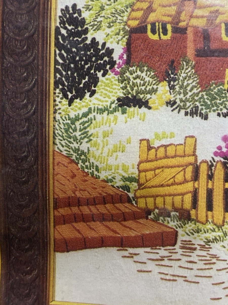 Loisir Créatif Cadre 12x16 Pouces Kit De Broderie Crewel Vintage Roma Country Cottage #RO 103 - Cadre 12x16 Pouces, Motifs Campagne Kit Couture Complet Neuf USA