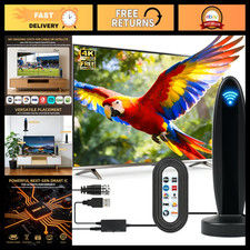 Indoor TV Antenna for Smart Old TVs - 4K 1080P VHF UHF Signal Booster