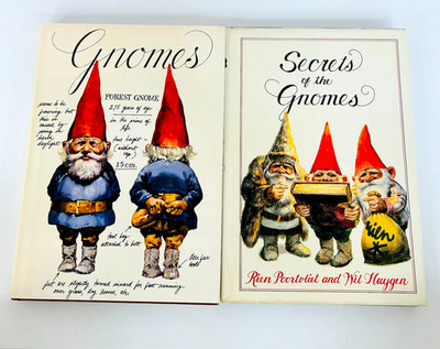Gnomes & Secrets of the Gnomes Hardcover HCDJ Books Poortvliet Huygen 1977 1982
