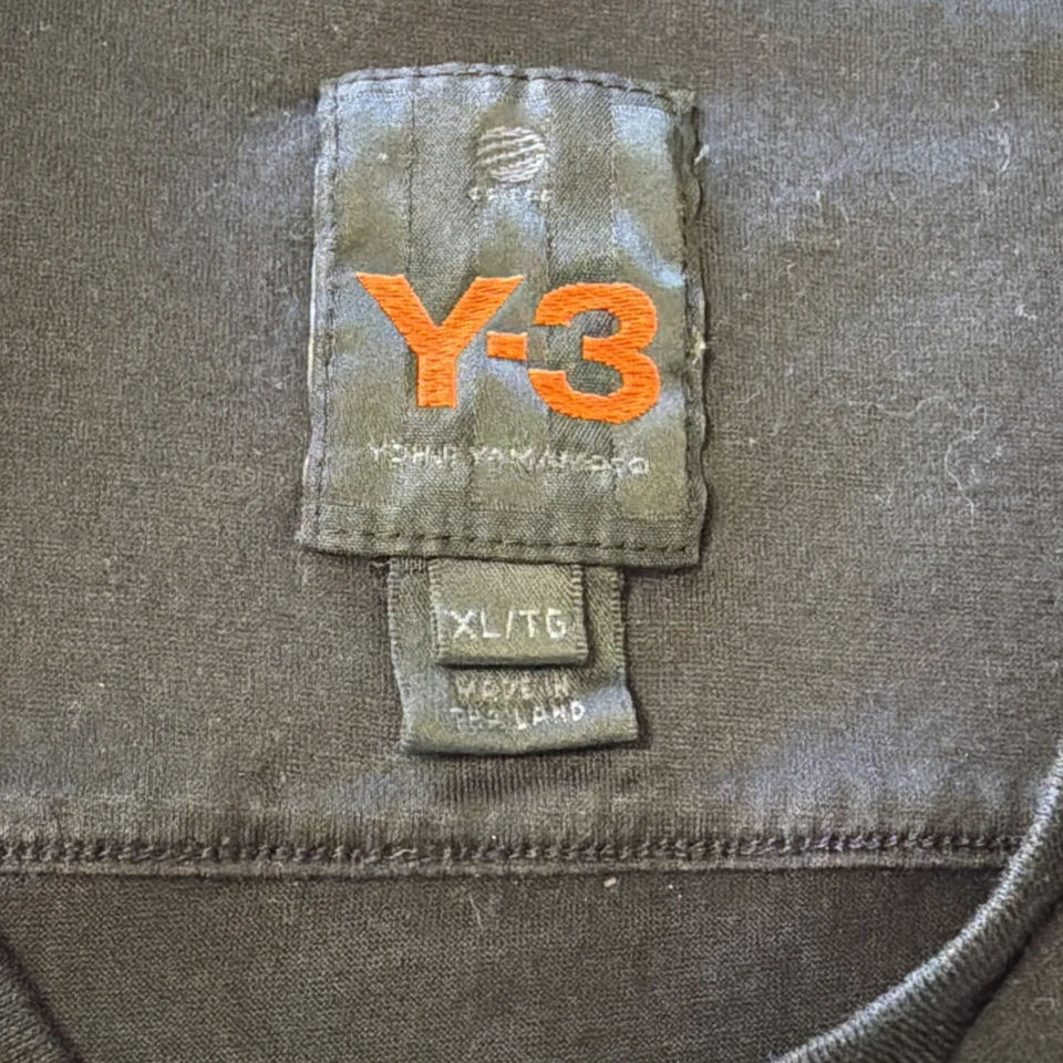 Adidas Y-3 Yohji Yamamoto Tee Men's Size LG ,Black -V-Neck, Embroidered Logo Y3 - Image 3 of 4