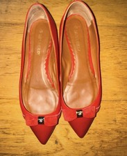 Mulberry red Patent Leather point Ballet Flat Shoe EU 40