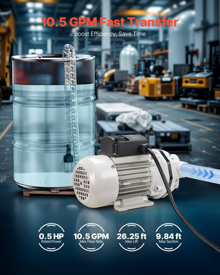 High-Efficiency DEF Transfer Pump - 10.5 GPM, 110V, Self-Priming Diaphragm for D
