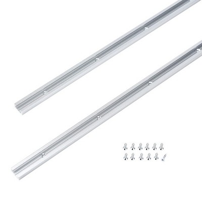 2 PCS 24 Inch Silver Aluminum Double Cut Profile T Track With Wood Screws