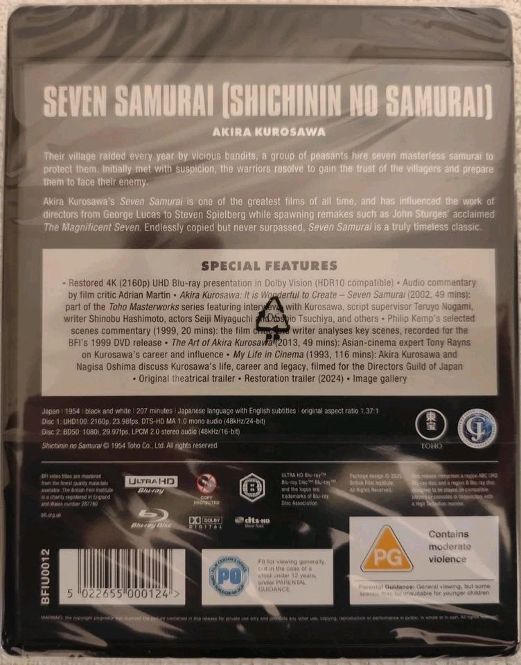 SEVEN SAMURAI - 4K UHD - BRAND NEW & SEALED - Image 2 of 2