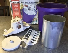 Rival Electric Ice Cream Frozen Yogurt & Sorbet Maker 4 Qt Purple Freezer ~ NEW