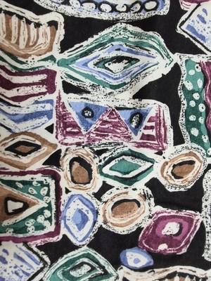 Abstract Geometric Pattern Cotton Fabric 56'' W X 50'' L Multicolor Craft Material