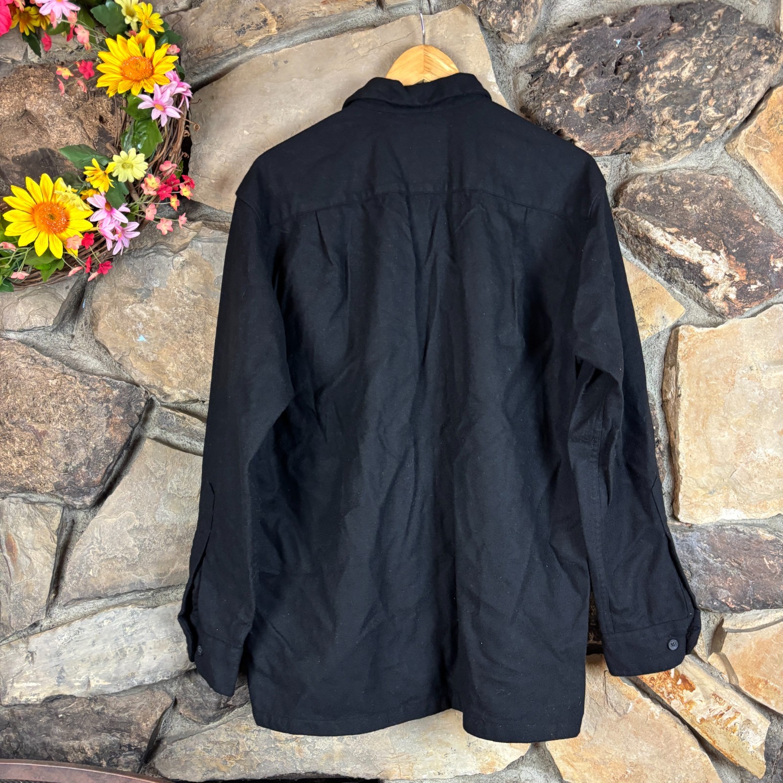 Pendleton Black Wool Loop Collar Board Button Up … - image 3