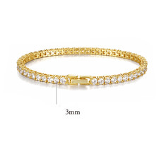 3mm-17.5cm REAL D Color MOISSANITE Tennis Chain Bracelet 925 Silver Pass Tester