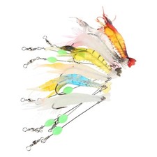 7 Pcs Luminous Silicone Soft Shrimp Baits Artificial Lures Fishing Accessories