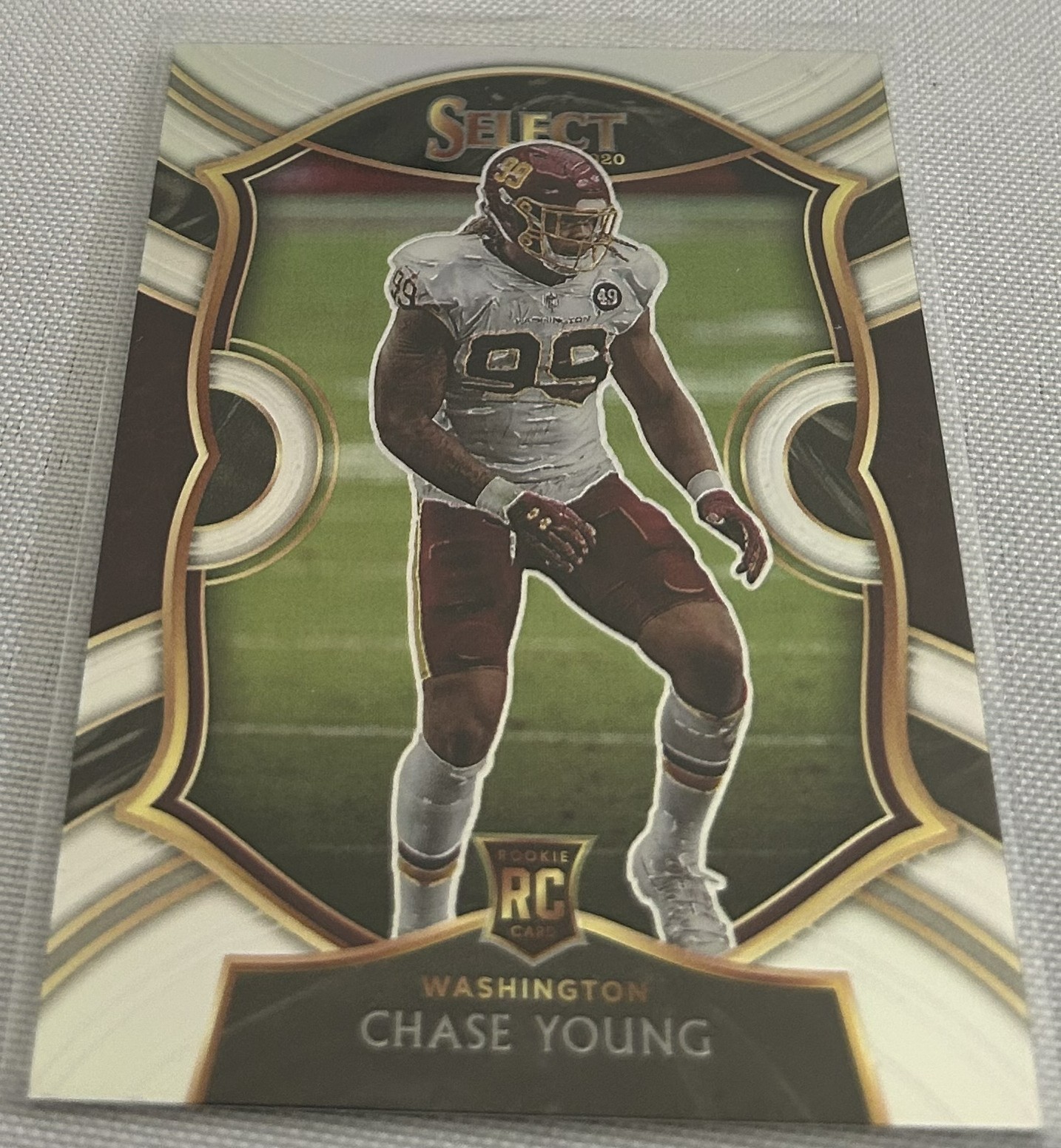 2020 Select Football Chase Young Washington Football Team Silver Prizm Rookie 64