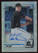 2020 BOWMAN CHROME 1ST #094/499 DAX FULTON AUTOGRAPH PRE ROOKIE RC REFRACTOR