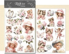 Rub On Transfers Stickers 2 Sheets for Crafts Cloth Glass Acrylic Wood Furniture