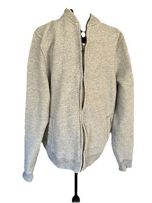 Mens Abercrombie Fitch Muscle Full Zip Sweatshirt Jacket Gray Size XXL Fleece