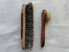 Vintage Shoe Brush Lot Large Natural Bristles Brush Small STAR Horsehair