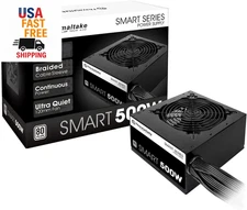 Smart 500W 80+ White Certified PSU, Continuous Power with 120Mm Ultra Quiet Cool