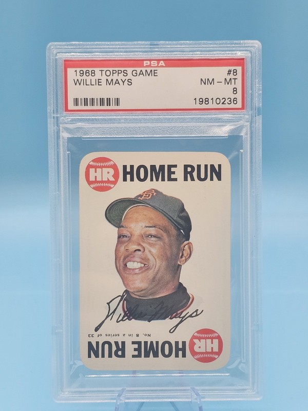 1968 Topps - Willie Mays #8 Game Home Run PSA 8! Low Pop, only 90 higher! HOF SF