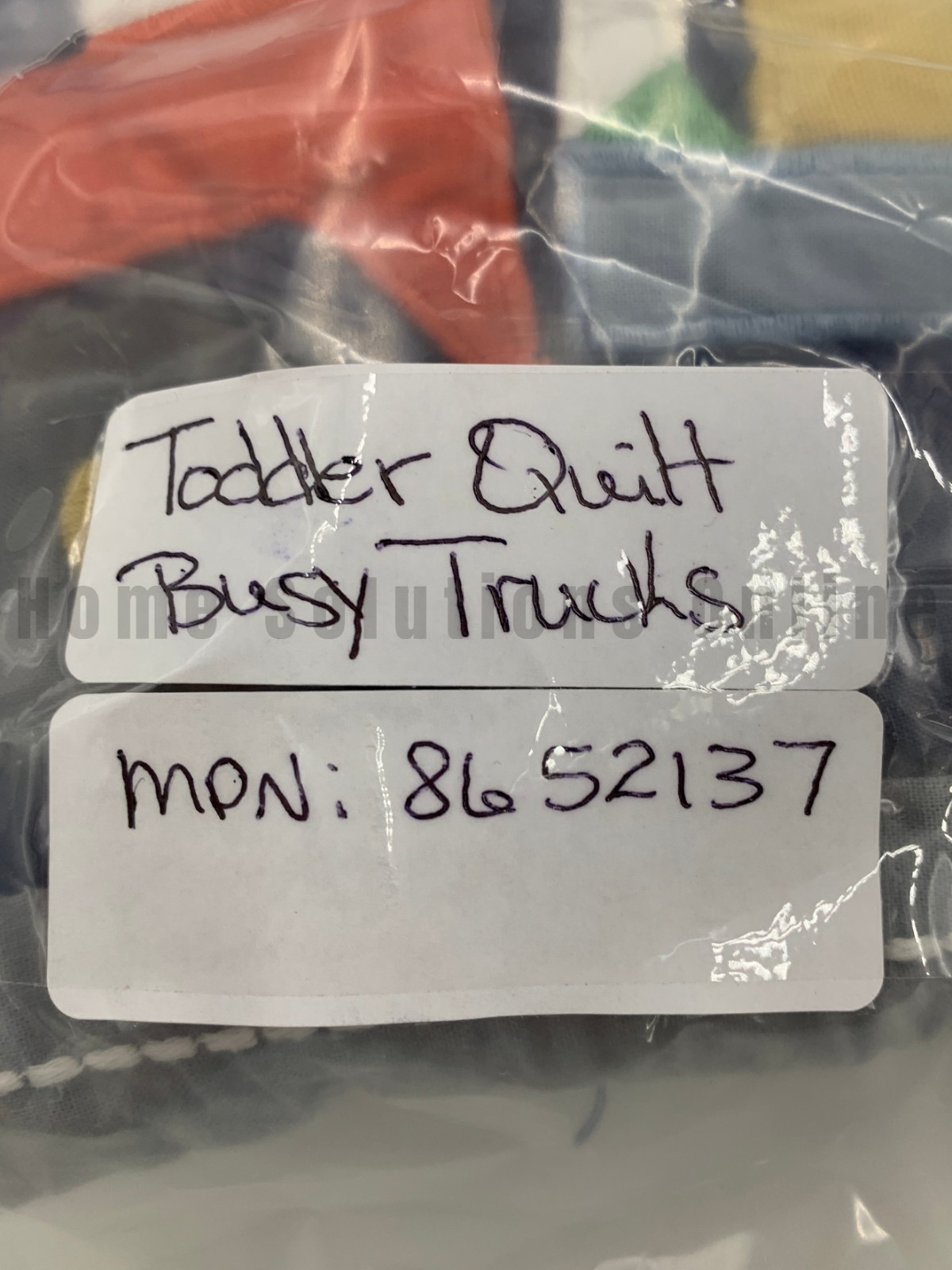 Pottery Barn Kids Busy Trucks Toddler Quilt Navy Blue 36" x 50" #U1024