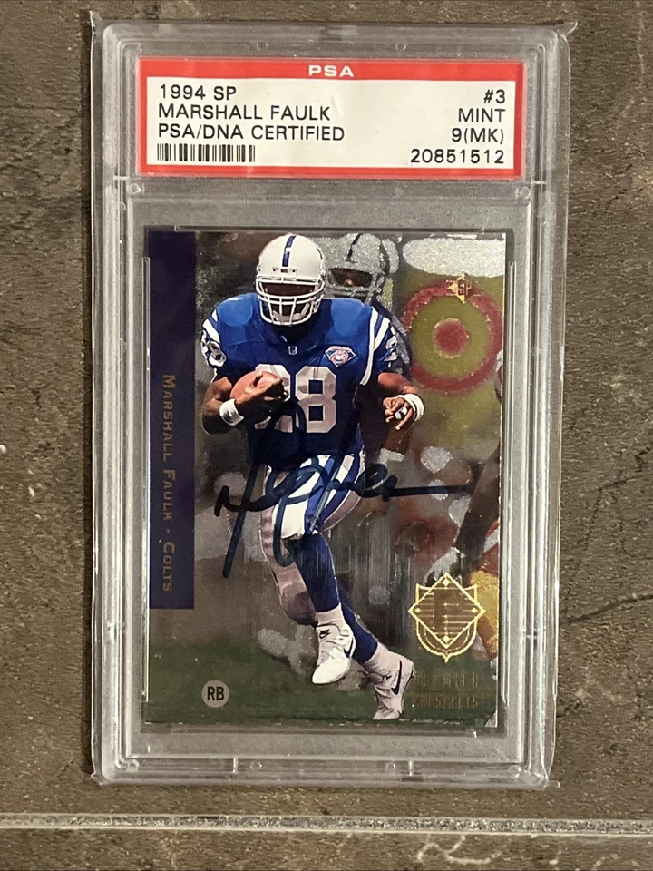 🔥🟦Marshall Faulk🟦🔥1994 Upper Deck SP Auto Rookie Card #3 PSA/DNA 9 MINT - Image 3 of 4