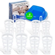 Set of 8 Premium Anti Snore Aid to Prevent Snoring, Smarter Solution Against Sno
