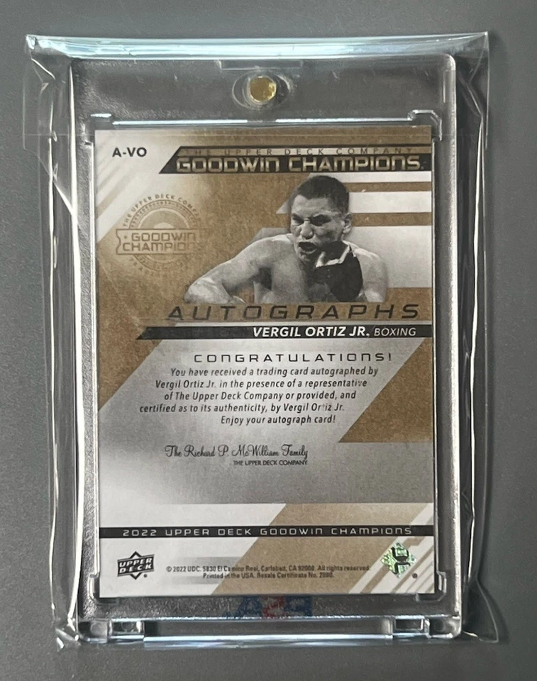 VERGIL ORTIZ JR 🏆 “RARE” ✨ROOKIE✨ CARD!  AUTHENTIC AUTOGRAPH! (HARD SIGNED) - Image 2 of 2
