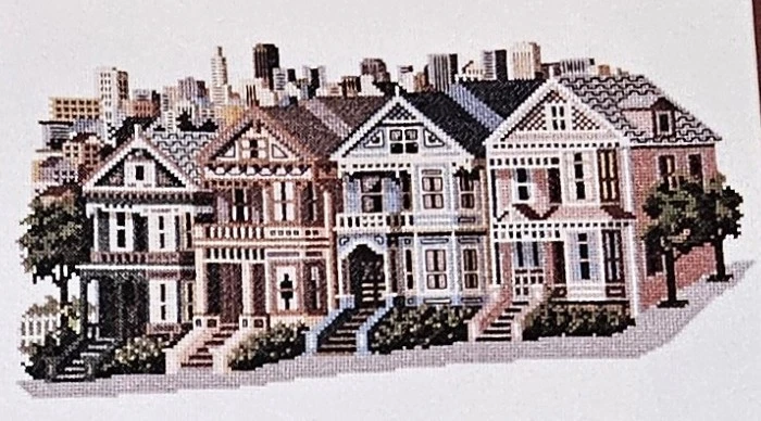Alamo Square Rowhouses cross-stitch pattern, San Francisco Iconic neighborhood - Image 2 of 4