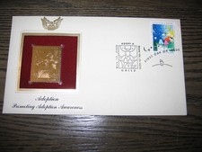 2000 Adoption Promoting Awareness Gold Golden Cover FDC replica Stamp