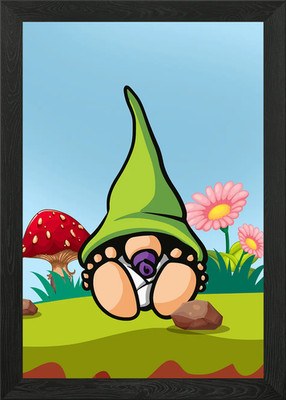 Baby Gartenzwerg gerahmtes Wandbild Poster Leinwanddruck Bild