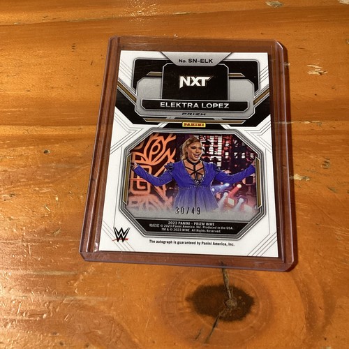 2023 Panini Prizm Elektra Lopez WWE Autograph Card #/49 Blue SN-ELK Sensational - Picture 2 of 2