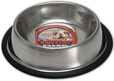 Loving Pets Standard No-Tip Dog Bowl Dish 16-Ounce Stainless Steel Rubber Grip