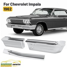 Chrome Front Bumper Panel Triple Set For Chevrolet Chevy Impala 1962 3pcs Chrome Front Bumper Panel Triple Set For Chevrolet Chevy Impala 1962 3pcs