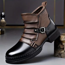 New Retro British Mens Chelsea Boots Ankle Boots Pull On Zip Size 9.5