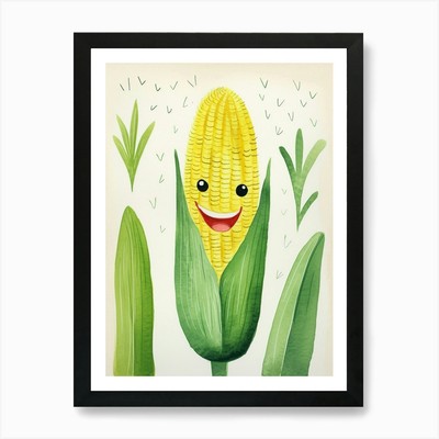 Friendly Kids Mais Kunstdruck gerahmtes Wandbild Poster Leinwanddruck Bild