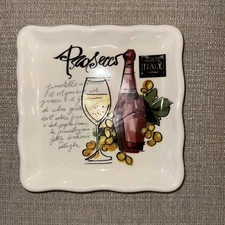 Effetti Home Prosecco Appetizer Plate Handmade In Italy NEW