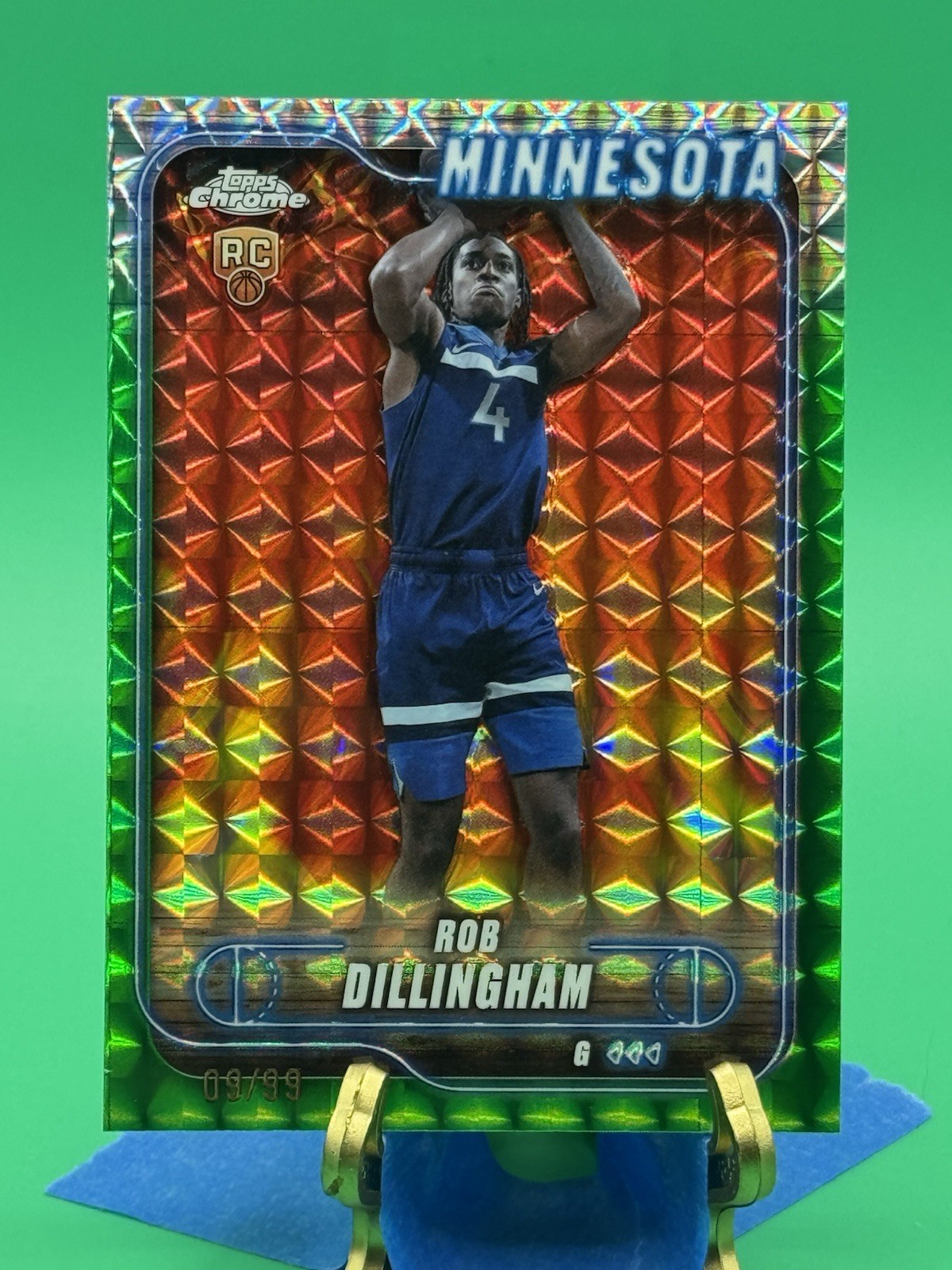 2024-25 Topps Chrome Rob Dillingham RC Green Geometric /99