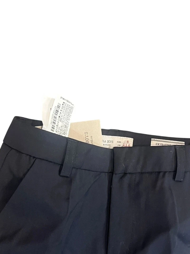 ZARA NIÑOS 6 AZUL MARINO EXTRAFINO LANA TRAJE PANTALONES DE VESTIR AJUSTE A MEDIDA 5748-763 NUEVO CON ETIQUETAS Foto 4 de 4
