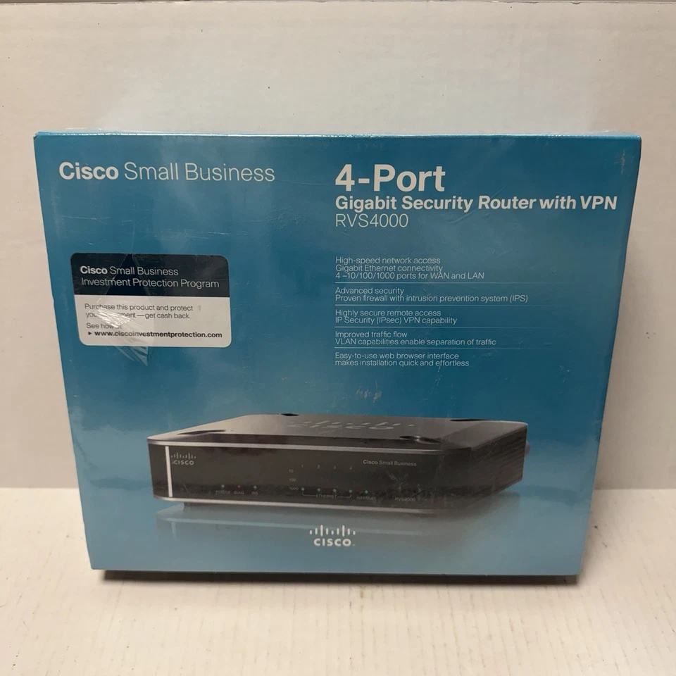Cisco RVS4000 4-Port Gigabit Security Router with VPN Brand NEW Sealed - Image 2 of 4