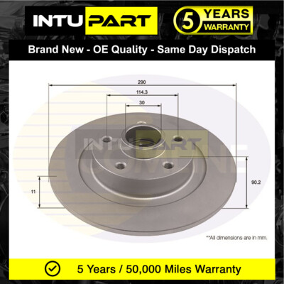 Fits Renault Espace 2015- 1.6 dCi Intupart Rear Brake Disc 432027306R