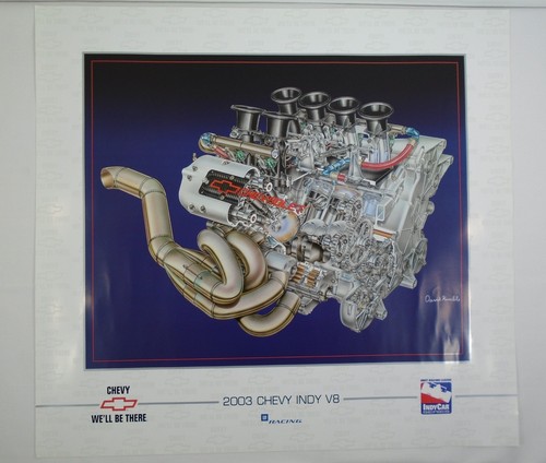 2003 Chevy Indy V8 Engine Cut Out IRL IndyCar Collector Poster Indianapolis 500 - Picture 9 of 10