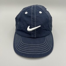 Nike Infant Baseball Cap Navy Cotton Adjustable Hat Embroidered Swoosh Logo