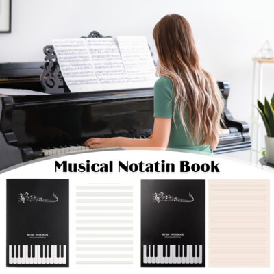 16 Sheets Musical Notatin Book Music Notebook Music Paper Stave Staff Writing 