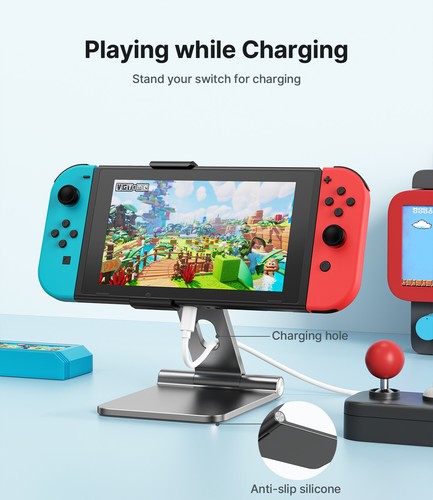 Foldable Aluminum Alloy Charging Stand Magnetic Holder For Nintendo Switch - Picture 5 of 10