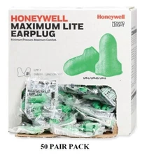 MAXIMUM LITE Disposable Foam Earplugs Sleep Aid Noise Reduction NRR 30dB 50 PAIR